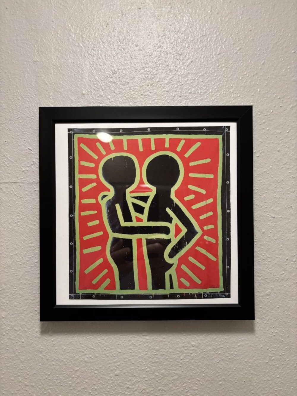 Keith Haring Framed 8x8 Inch Art Print - Untitled, 1982, Couple In Black